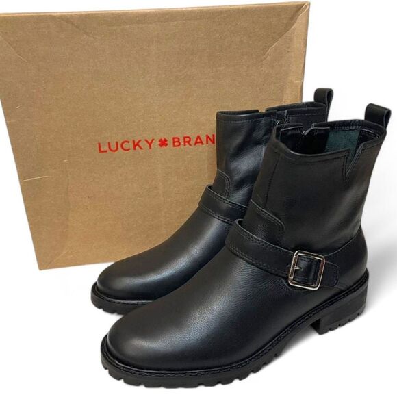 Lucky Brand Kenadie Buckled Lug Sole Booties, Size 9.5 - Picture 1 of 7
